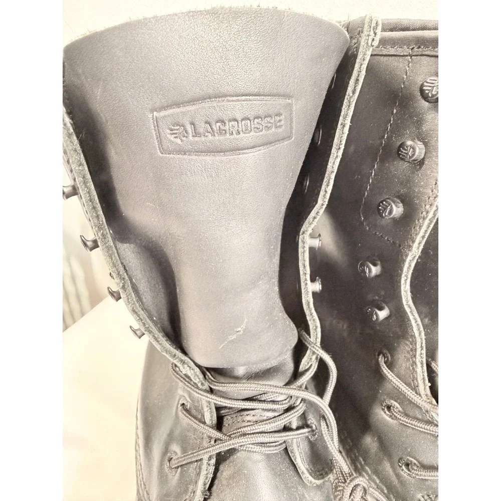 Lacrosse Mens Leather Iceman Winter Boots Size 12  Black Insulated Snow Duck